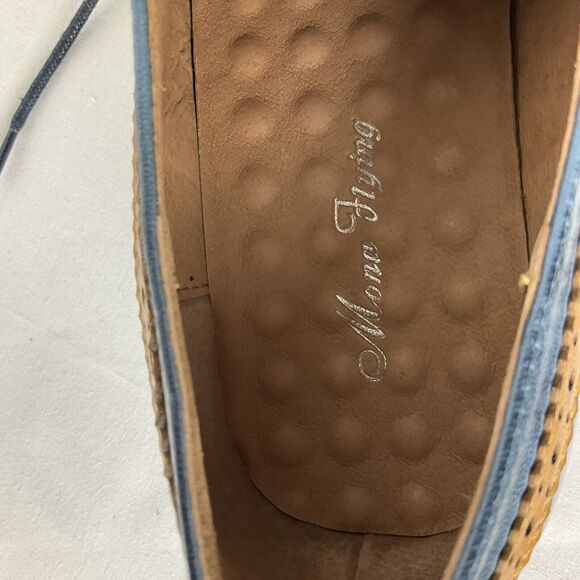 MONA FLYING 10.5 EU 43 Blue Green Leather Lace-up Oxfords Wingtip Derby Shoe - Picture 7 of 11